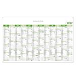 Nástenná plánovacia mapa 2027 CZ s očkami na zavesenie - 100 x 63 cm - zelená