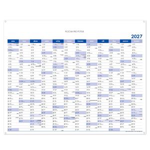 Nástenná plánovacia mapa 2027 CZ s očkami na zavesenie - 100 x 80 cm - modrá