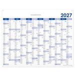 Nástenná plánovacia mapa 2027 CZ s očkami na zavesenie - 100 x 80 cm - modrá