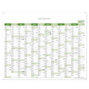 Nástenná plánovacia mapa 2027 CZ s očkami na zavesenie - 100 x 80 cm - zelená