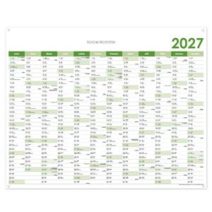 Nástenná plánovacia mapa 2027 CZ s očkami na zavesenie - 124 x 100 cm - zelená