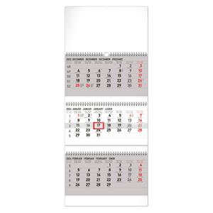 Nástěnný kalendář 2024 3měsíční skladací - šedý SK