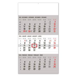 Nástěnný kalendář 2024 3mesačný štandard - šedý SK