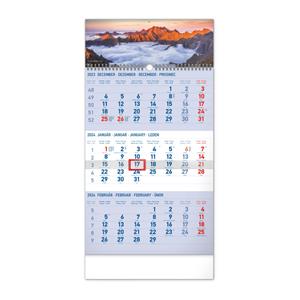 Nástěnný kalendář 2024 3mesačný Tatry - modrý SK