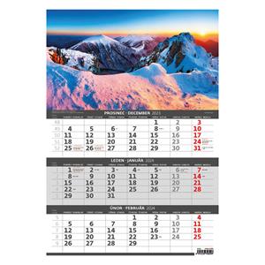 Nástěnný kalendář 2024 - Hory – 3měsíční/Hory – 3mesačné