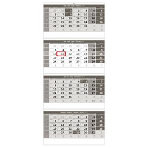 Nástěnný kalendář 2024 - Štvormesačný kalendár sivý so špirálou