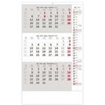 Nástenný kalendár 2024 - Trojmesačný kalendár sivý s poznámkami