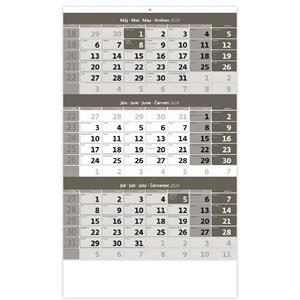 Nástěnný kalendář 2024 - Trojmesačný kalendár sivý