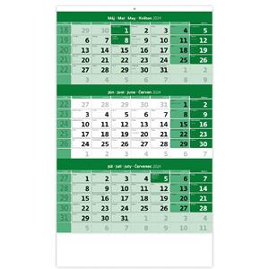Nástěnný kalendář 2024 - Trojmesačný kalendár zelený