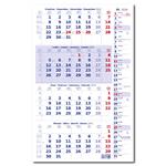 Nástenný kalendár 2026 - Štvormesačný modrý s poznámkami