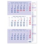 Nástenný kalendár 2026 - Trojmesačný kalendár modrý s poznámkami