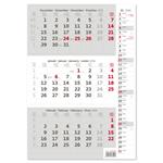 Nástenný kalendár 2026 - Trojmesačný kalendár sivý s poznámkami