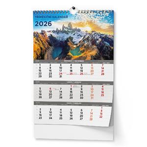 Nástenný kalendár 2026 Trojmesačný - Obrázkový