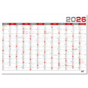 Nástenný ročný kalendár 2026 B1 - červená