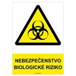 Nebezpečenstvo, biologické riziko - bezpečnostná tabuľka, plast 2 mm - A4