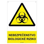 Nebezpečenstvo, biologické riziko - bezpečnostná tabuľka s dierkami, plast 2 mm - A4
