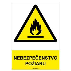 Nebezpečenstvo požiaru - bezpečnostná tabuľka, plast 2 mm - A4
