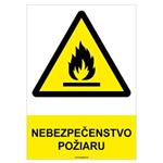 Nebezpečenstvo požiaru - bezpečnostná tabuľka, samolepka A4