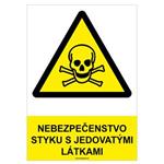 Nebezpečenstvo styku s jedovatými látkami - bezpečnostná tabuľka, samolepka A4