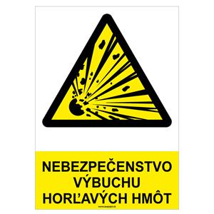 Nebezpečenstvo výbuchu horľavých hmôt - bezpečnostná tabuľka, plast 2 mm - A4