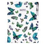 Notes DESIGN A4 štvorčekový - Motýle modré