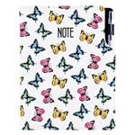 Notes DESIGN A5 štvorčekový - Motýle farebné