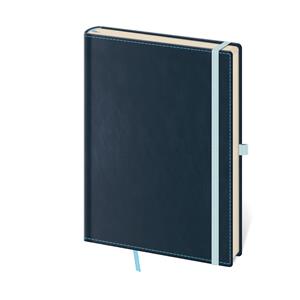 Notes Double Blue linajkový s gumičkou
