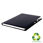 Notes GEP A4 linajkový - čierna/čierne vnútro - recyklovaná koženka