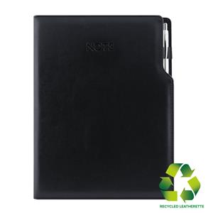 Notes GEP A4 linajkový - čierna/čierne vnútro - recyklovaná koženka