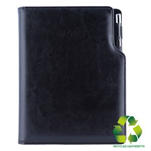 Notes GEP B5 linajkový - čierna/čierne vnútro - recyklovaná koženka