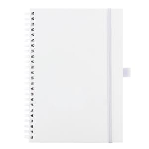 Notes koženkový SIMPLY A5 linajkový - biela/biela špirála
