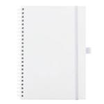 Notes koženkový SIMPLY A5 linajkový - biela/biela špirála
