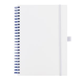 Notes koženkový SIMPLY A5 linajkový - biela/modrá špirála