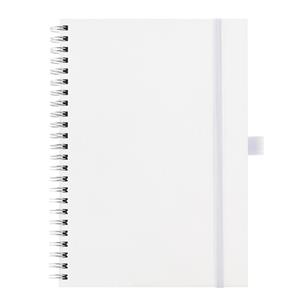 Notes koženkový SIMPLY A5 linajkový - biela/strieborná špirála