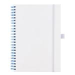 Notes koženkový SIMPLY A5 linajkový - biela/svetlo modrá špirála