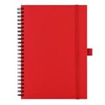 Notes koženkový SIMPLY A5 linajkový - červená/čierna špirála