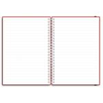 Notes koženkový SIMPLY A5 linajkový - červená/strieborná špirála