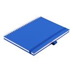 Notes koženkový SIMPLY A5 linajkový - modrá/biela špirála