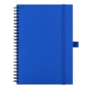 Notes koženkový SIMPLY A5 linajkový - modrá/čierna špirála
