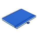 Notes koženkový SIMPLY A5 linajkový - modrá/modrá špirála
