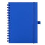 Notes koženkový SIMPLY A5 linajkový - modrá/modrá špirála