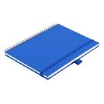 Notes koženkový SIMPLY A5 linajkový - modrá/strieborná špirála