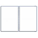 Notes koženkový SIMPLY A5 linajkový - modrá/strieborná špirála