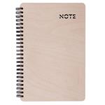 Notes NATUR WOOD A5 na šířku dřevěný bříza - linkovaný twin wire