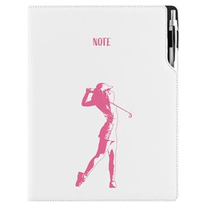 Notes - zápisník DESIGN A4 linajkový - biela - Golf žena