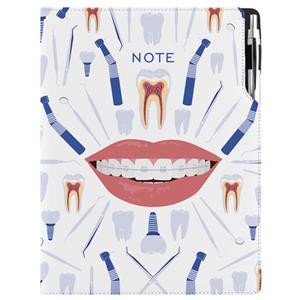 Notes - zápisník DESIGN A4 linajkový - biela - zubár