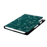 Notes - zápisník DESIGN A5 linajkový - zelená - kvety