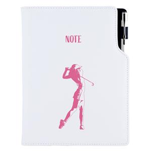 Notes - zápisník DESIGN B5 linajkový - biela - Golf žena
