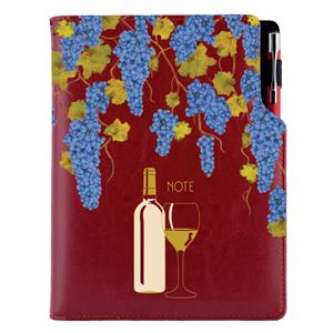 Notes - zápisník DESIGN B5 linajkový - bordová - Víno