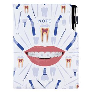 Notes - zápisník DESIGN B6 linajkový - biela - zubár